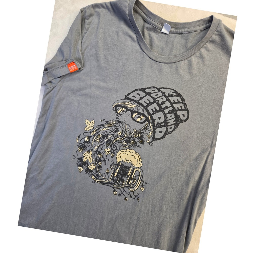 Graphic Tee Alternative "Keep Portland Beer'd" Men 2XL Gray PNW Gorpcore Comfort